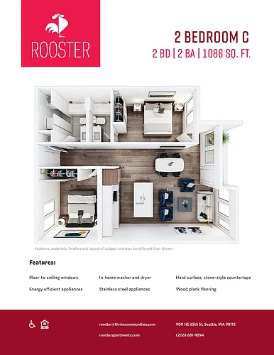 Floor plan 2 Bedroom C