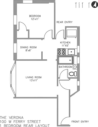 Floor plan 1X1 L