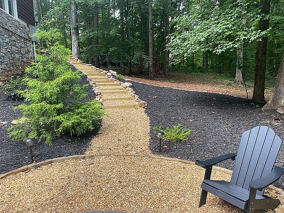 walkway driveway to fire pit