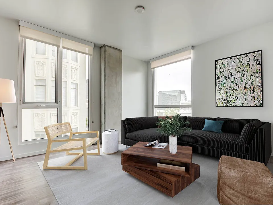 Open living room at Vance in San Francisco, CA.