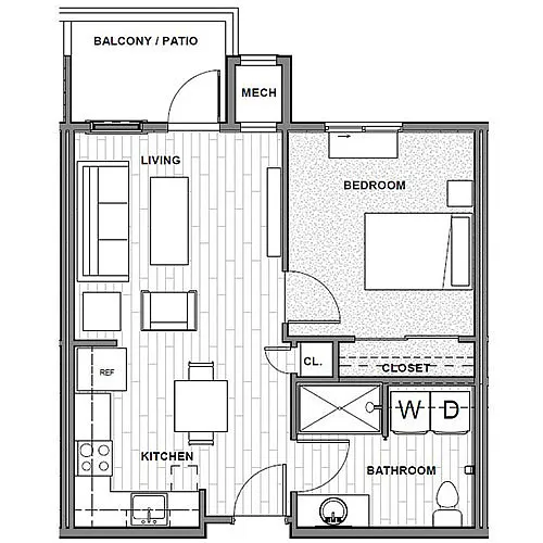 Floor plan 1 Bedroom