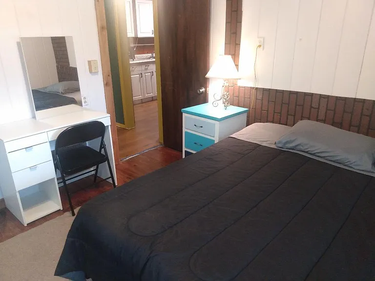 condo bed view entrance