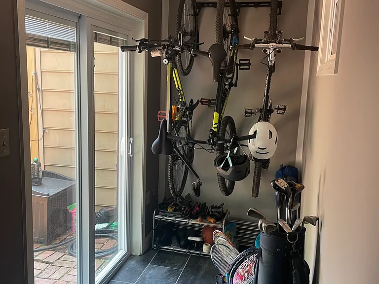 Basement walk out and bike storage