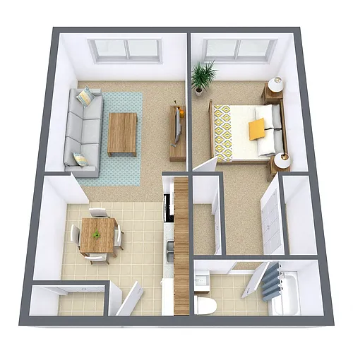 Floor plan One Bedroom 11A
