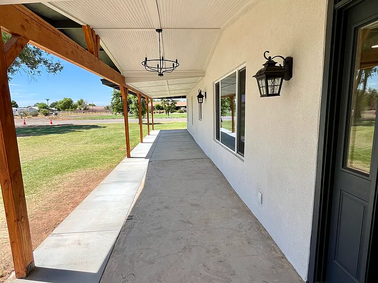 Brand new spacious covered front porch. 500 square feet of shaded space to enjoy