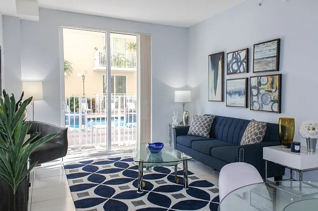 Large Living Area with Balcony