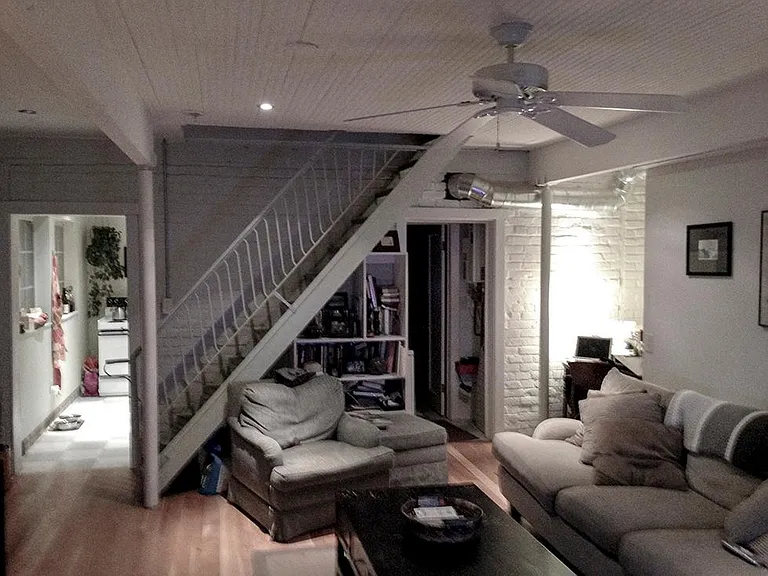 living room and staircase