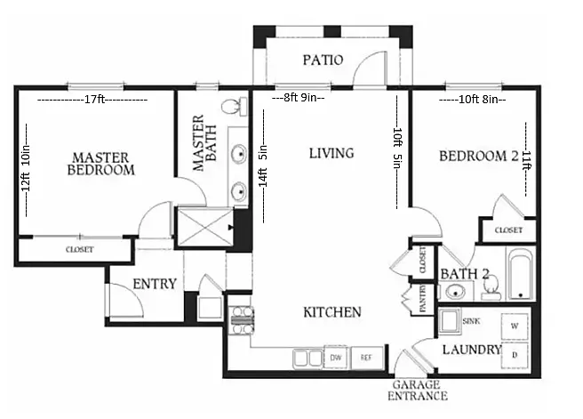 Floor plan 2 Bedroom B