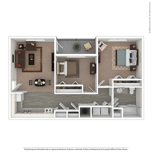 Floor plan 2 Bedroom 1 Bath