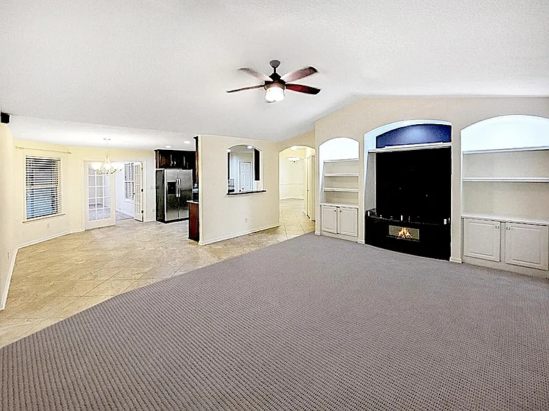 Living room with breakfast area, picture left