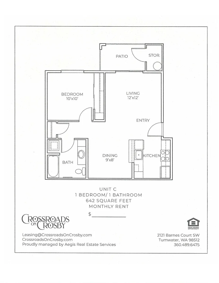 Floor plan Large 1x1