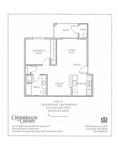 Floor plan Large 1x1