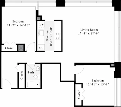 Floor plan The Lofts 2 Bedrooms II