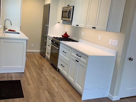 Kitchen with high-end appliances and lots of cabinet space - including a pantry.