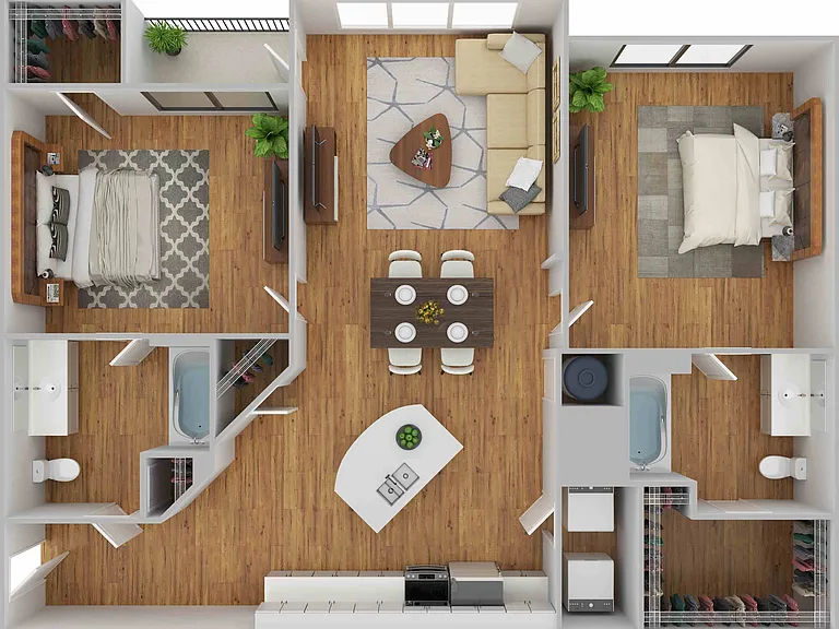 2 Bedroom | 2 Bath | 1093 SF | Renovated 2 Bedroom | 2 Bath | 1093 SF | Renovated