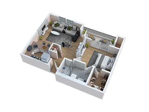 Floor plan One Bedroom - C