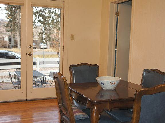Formal dining, french doors opens to flagstone patio