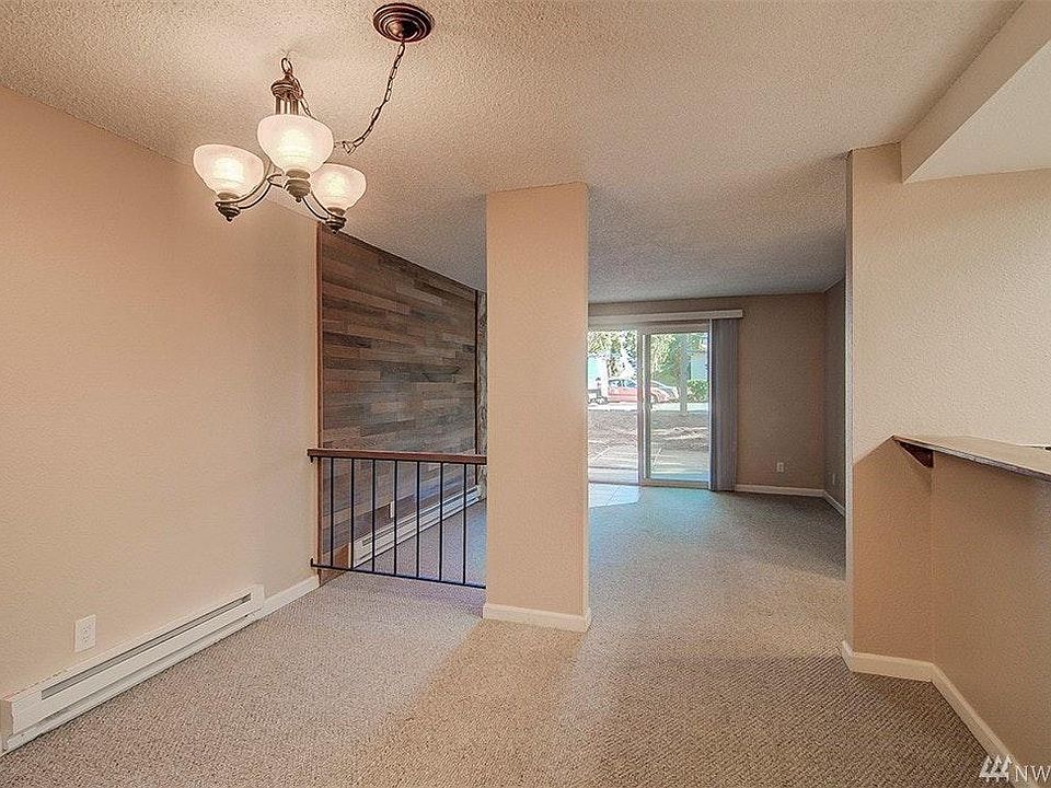 Dining space and living room