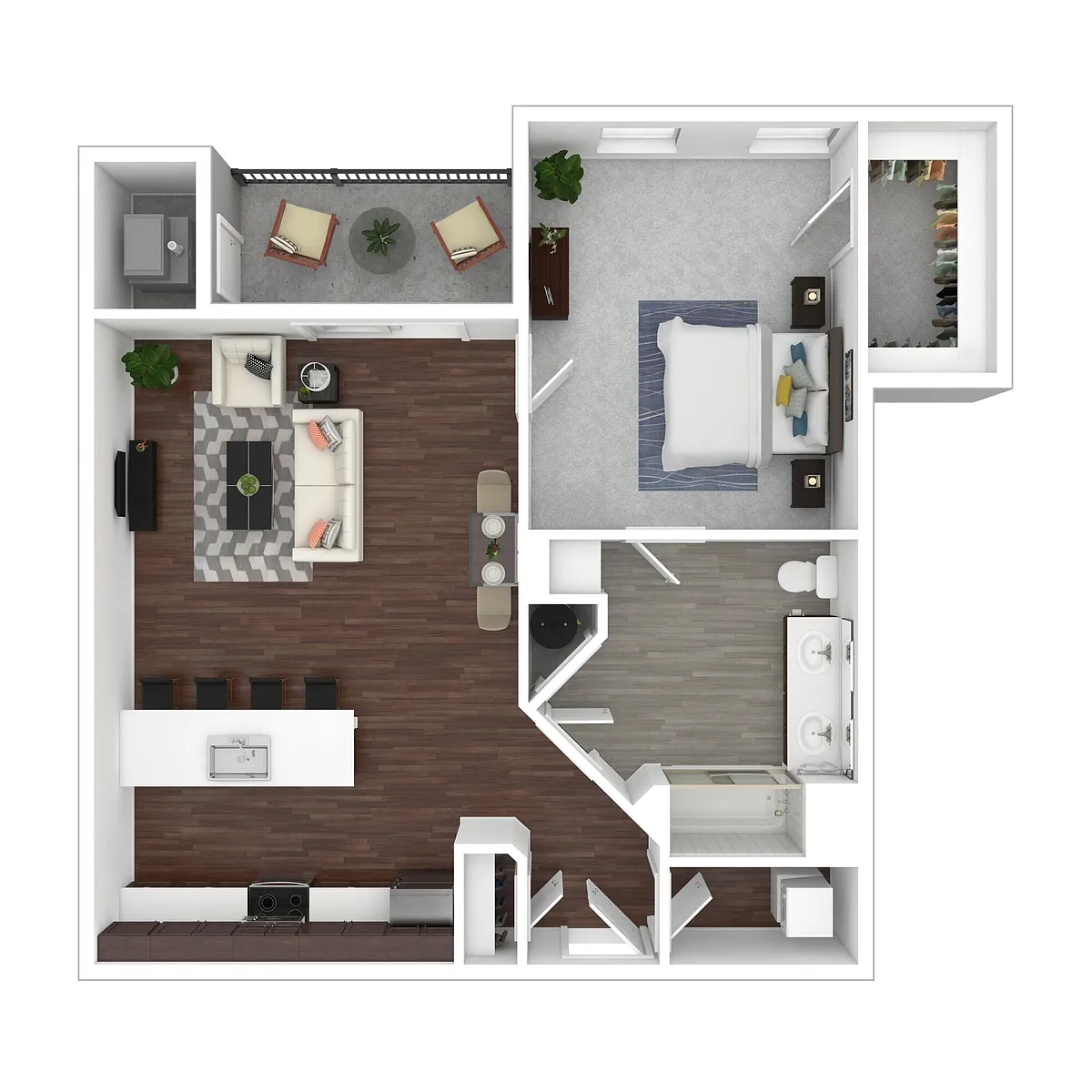 Floor plan 1 Bedroom B
