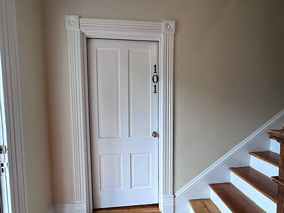 Enter building then turn left