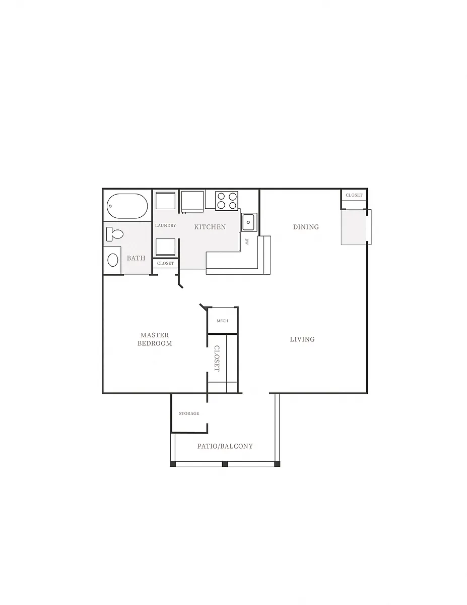 Floor plan 1 Bedroom 1 Bath