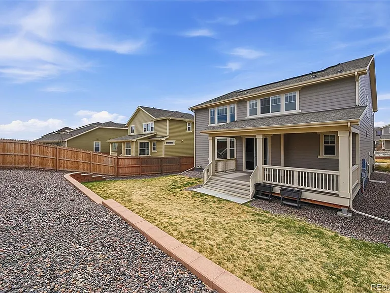 back yard with covered deck