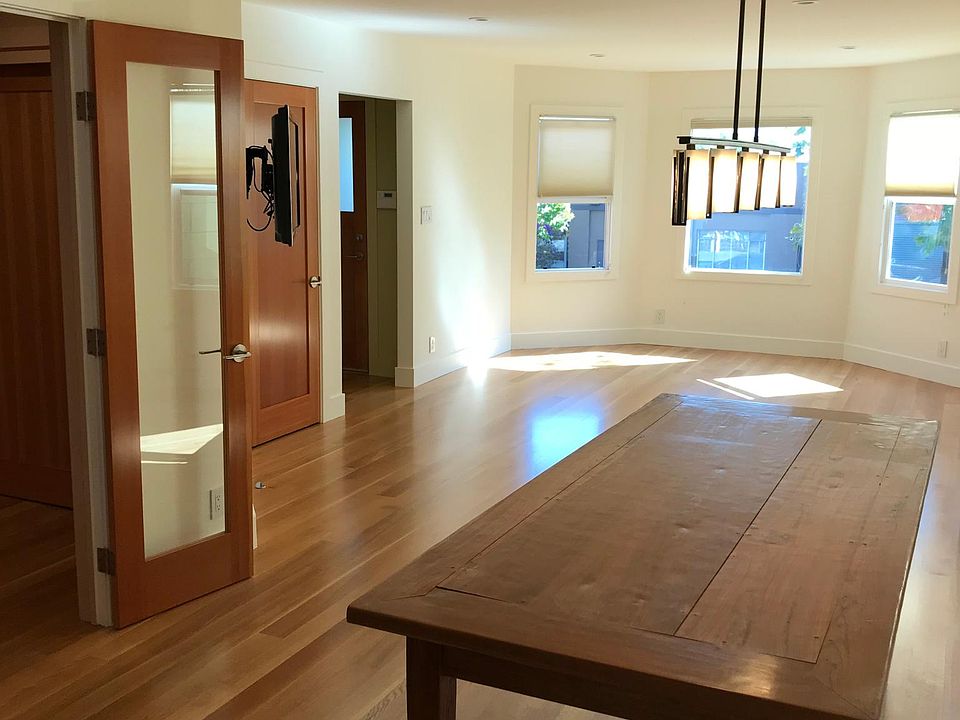 Looking from the dining area towards the living area.