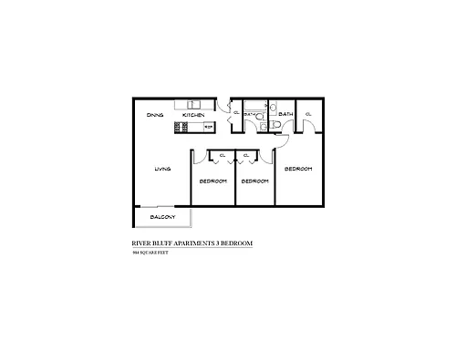 Floor plan Three Bedroom
