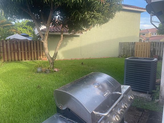 completely fenced in backyard