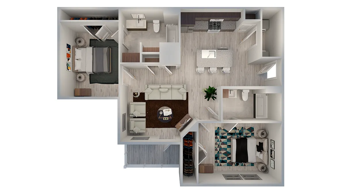 Floor plan 2 Bedroom Upstairs