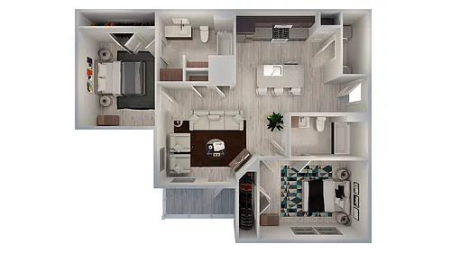 Floor plan 2 Bedroom Upstairs