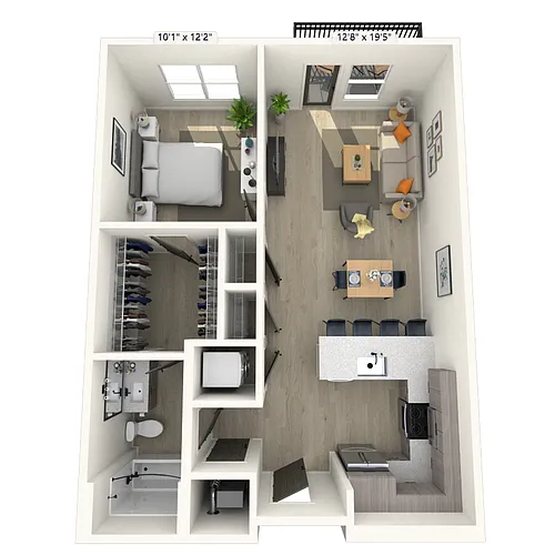 Floor plan A2 1x1 757 SF-FP