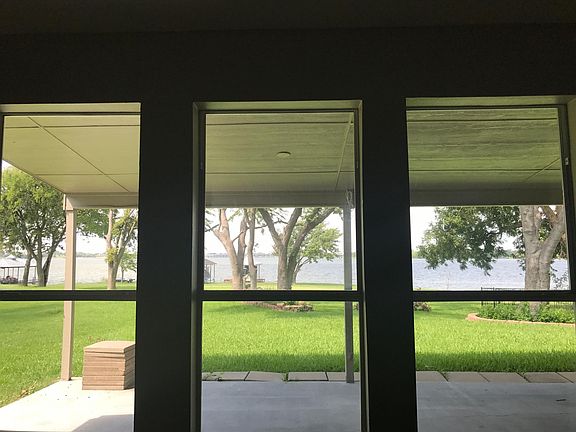 view of the backyard from the living room