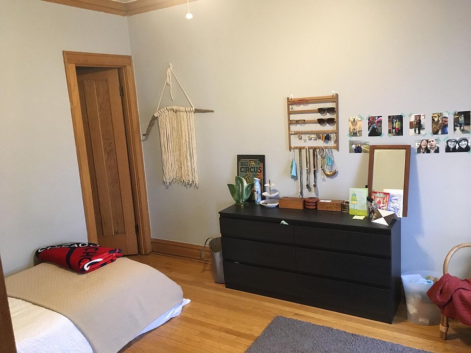 bedroom off living room--closet goes full width of bedroom
