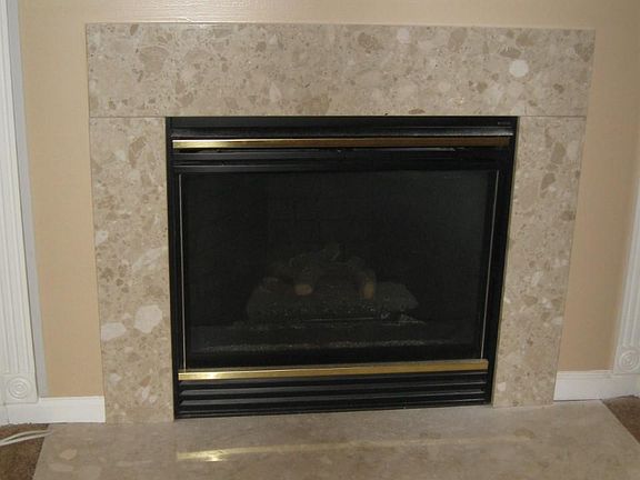 Marble surround gas fireplace