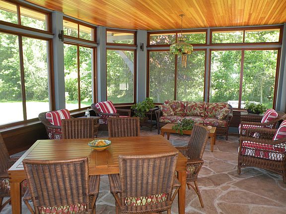 Three seasoned porch.