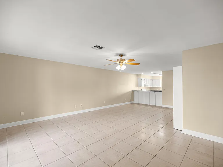 View of the living room from the back door