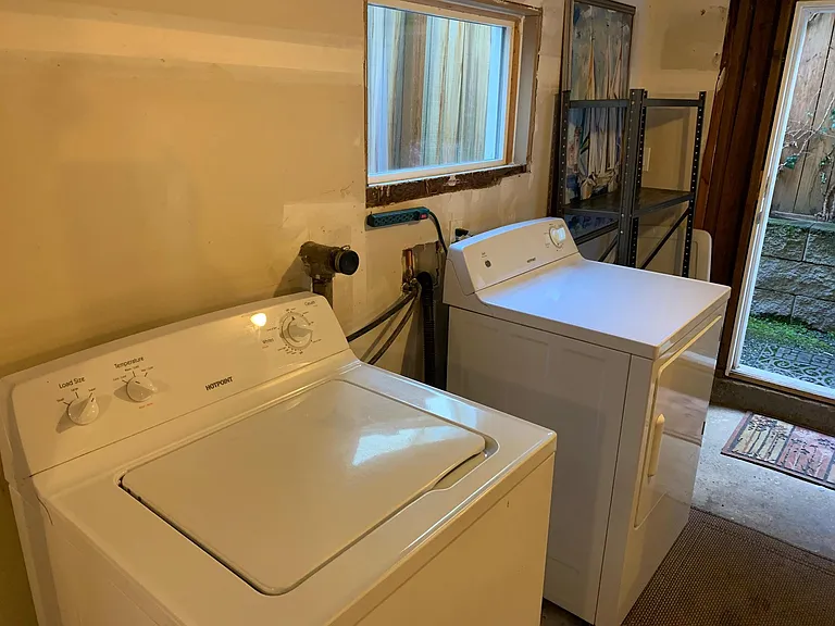 Washer and dryer in the basement