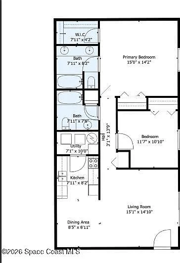 2 bed, 2.0 bath, 1069 sqft, $1,300 — Photo 3