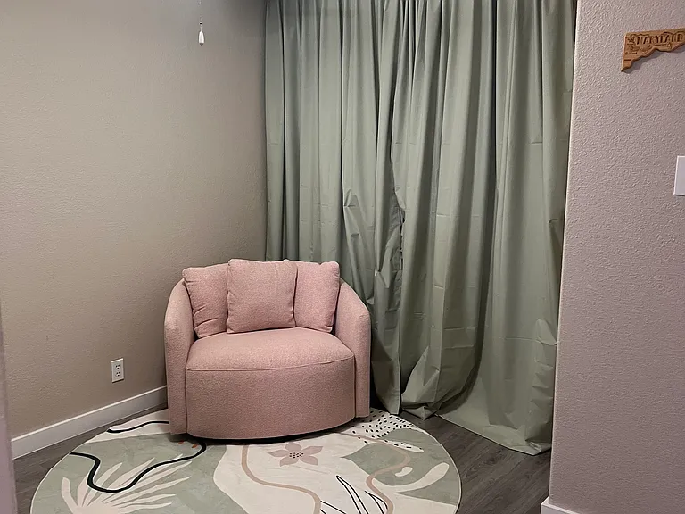 Seating area that goes out to the patio