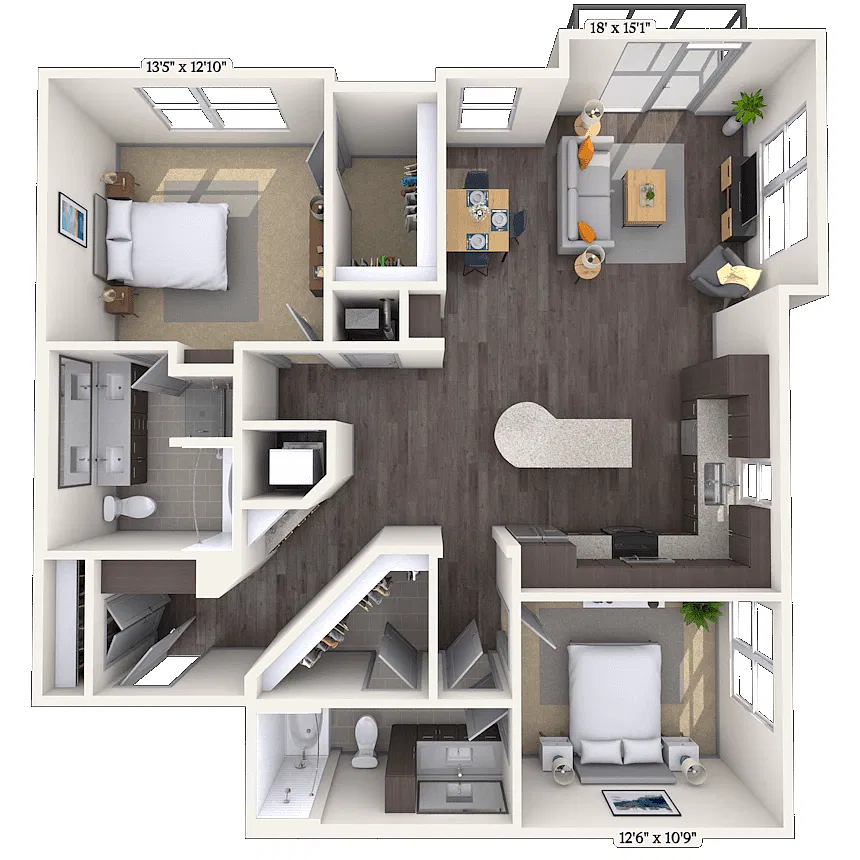 Floor plan Tradition 2x2 1302-1321 SF