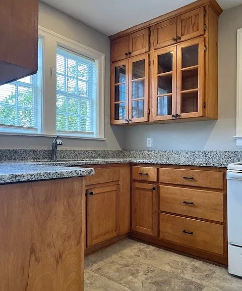 Kitchen with granite counter tops, dishwasher, garbage disposal, pantry, ice maker