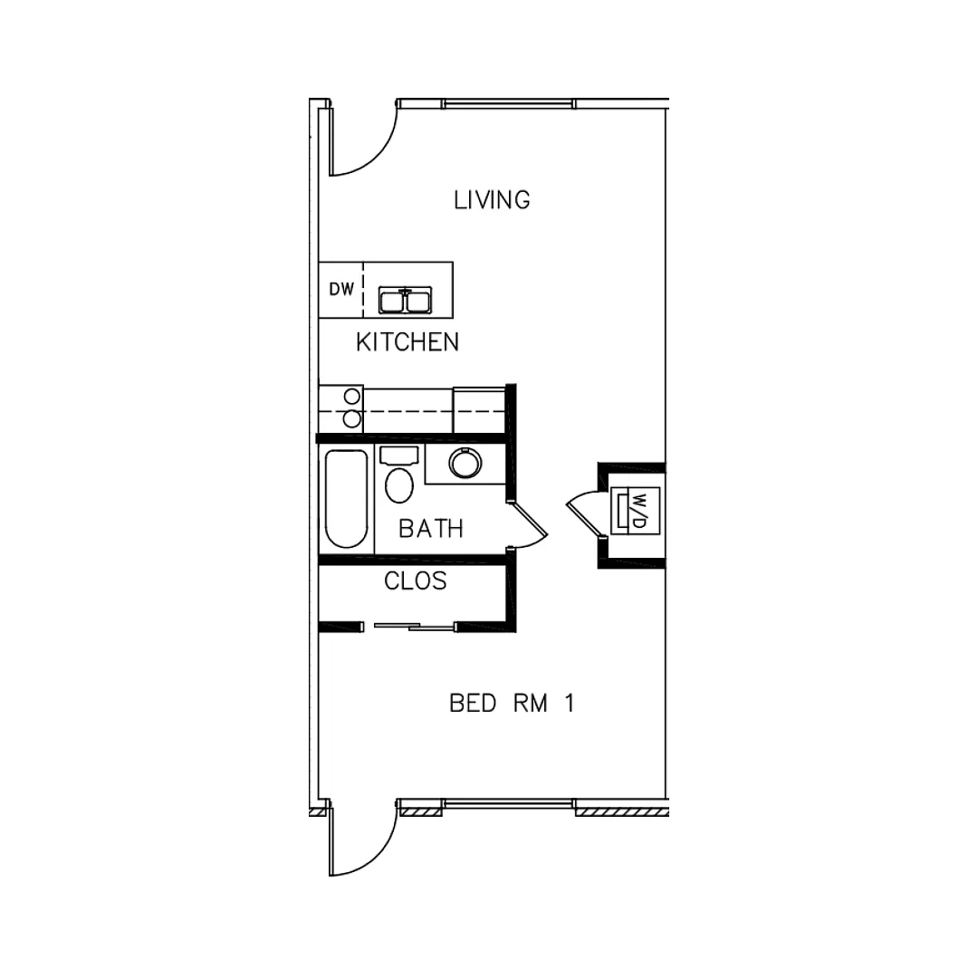 Floor plan 1 bed 1 bath