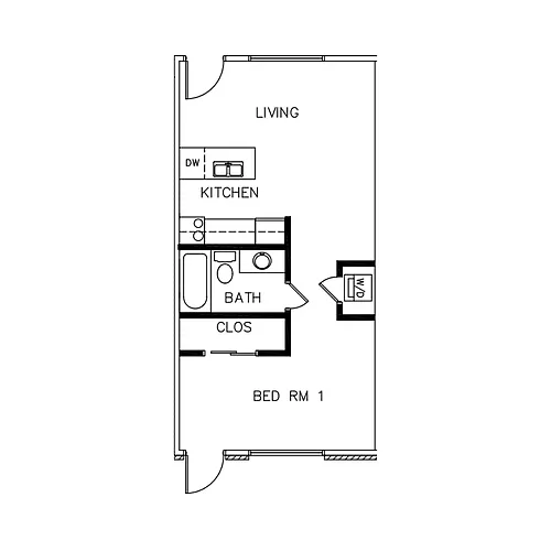 Floor plan 1 bed 1 bath