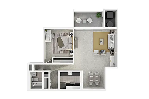 Floor plan Highrise 1 Bedroom
