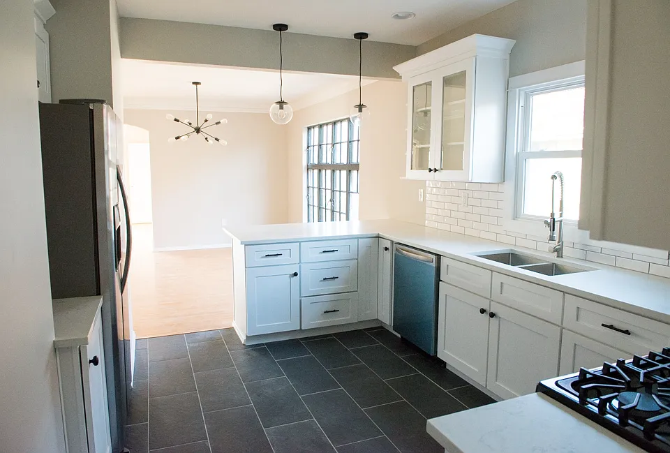 Kitchen open to Dining Rm