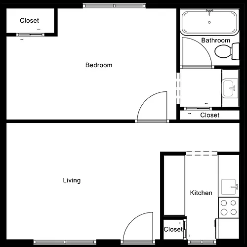 Floor plan 1 Bedroom 1 Bathroom