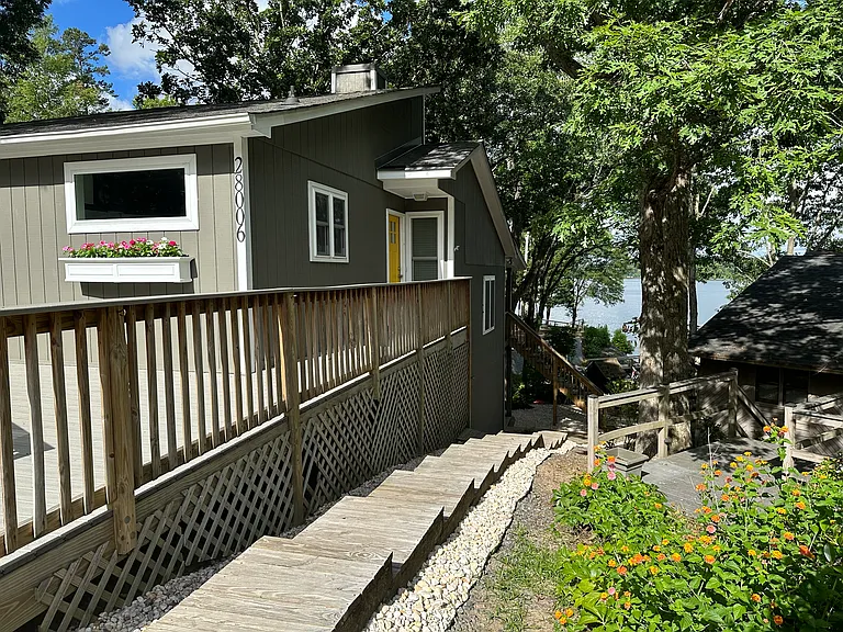 Front steps to back