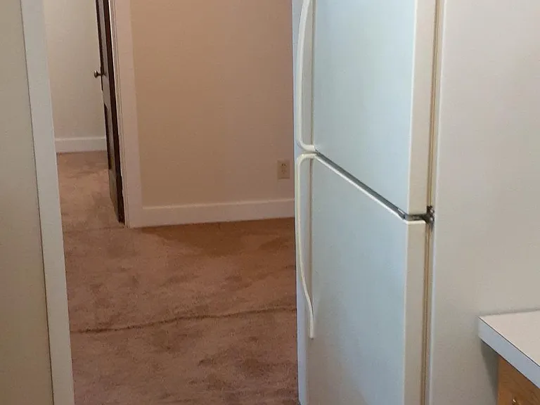 View from kitchen to dining room to office