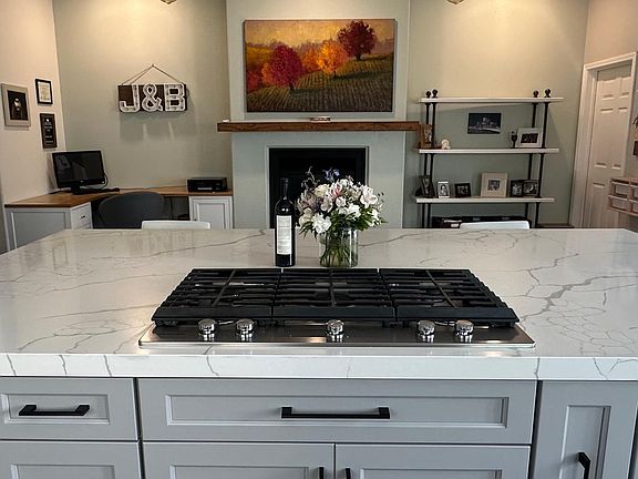 Brand new 9 ft island. Granite countertops